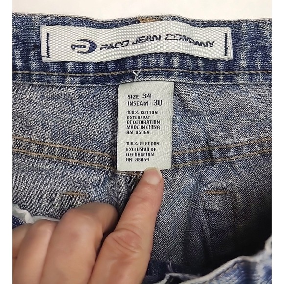 Paco Jeans Company 34x30 Hemmed to 26 Med wash Mid Rise Bootcut - Picture 4 of 10